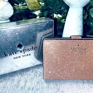 NWT Kate Spade Boxed Med Compact Bifold Wallet Rose Gold Free Shipping!